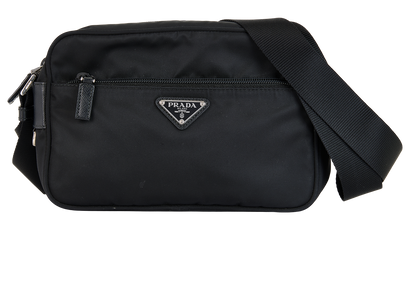 Re-Nylon Shoulder Bag, £650, Handbags, Black, Nylon, Front view